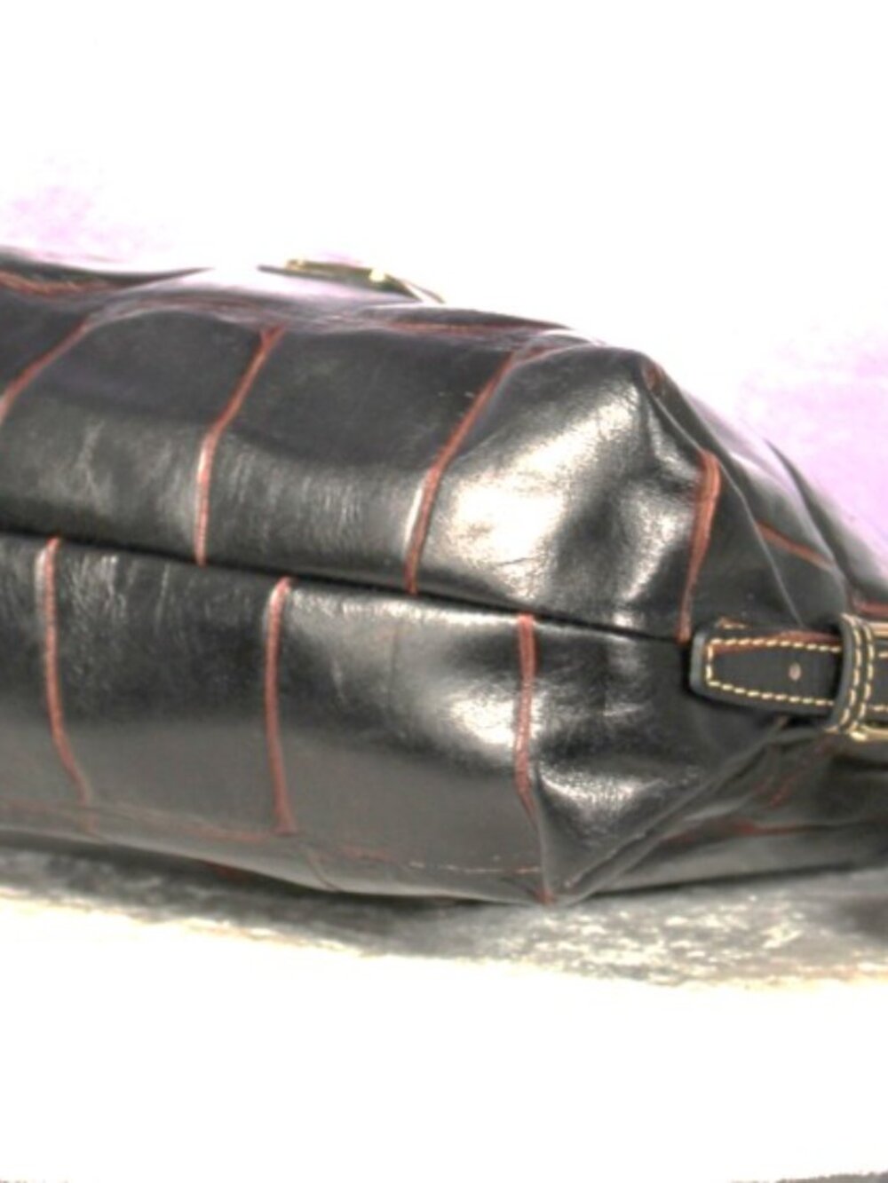 Dooney & Bourke Black Croc Embossed Leather Hobo Shoulder Bag Crossbody - Picture 5 of 11